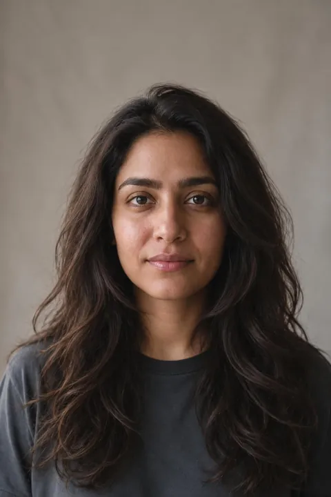 Priya's preview: long layers and lifted brows, length kept. Same face.